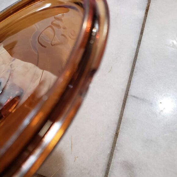 Vintage Anchor Ovenware Amber Brown Casserole Dish w/Lid & Basket 1.5 Qt - Picture 7 of 14